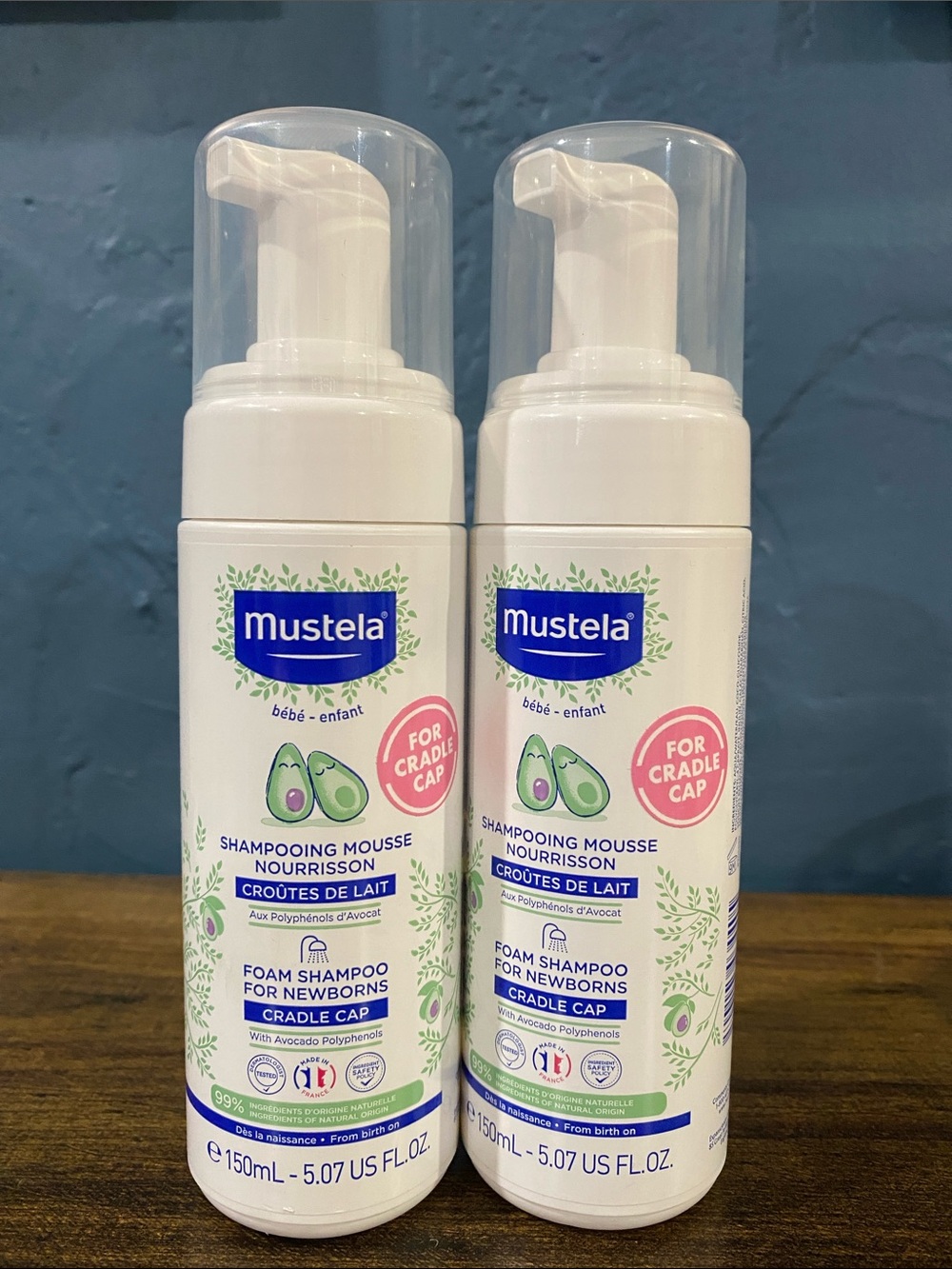 Mustela Foam Shampoo for Newborns — White (Cradle Cap Relief) New 2 qty